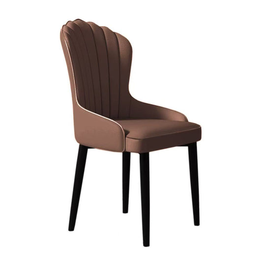 MMW Dining Room Chair with Shell Back Design, Black Legs, 92H 48W 50D cm