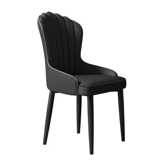 MMW Dining Room Chair with Shell Back Design, Black Legs, 92H 48W 50D cm