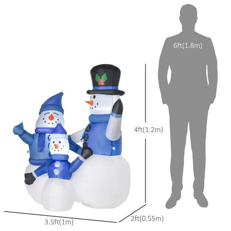 1.2 米高大型 LED 灯圣诞节充气雪人家庭户外室内节日装饰品