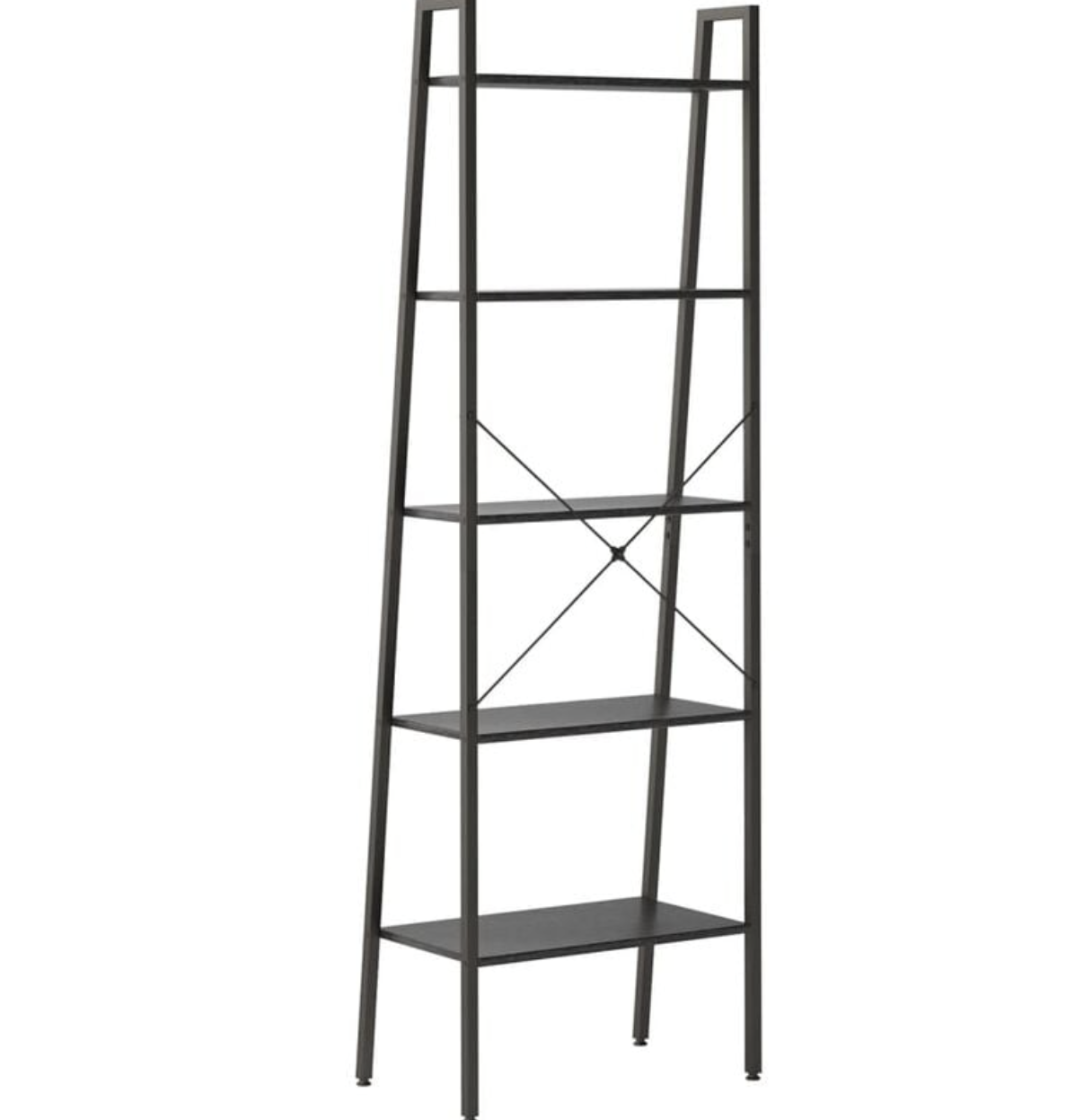 5-tier black shelving unit