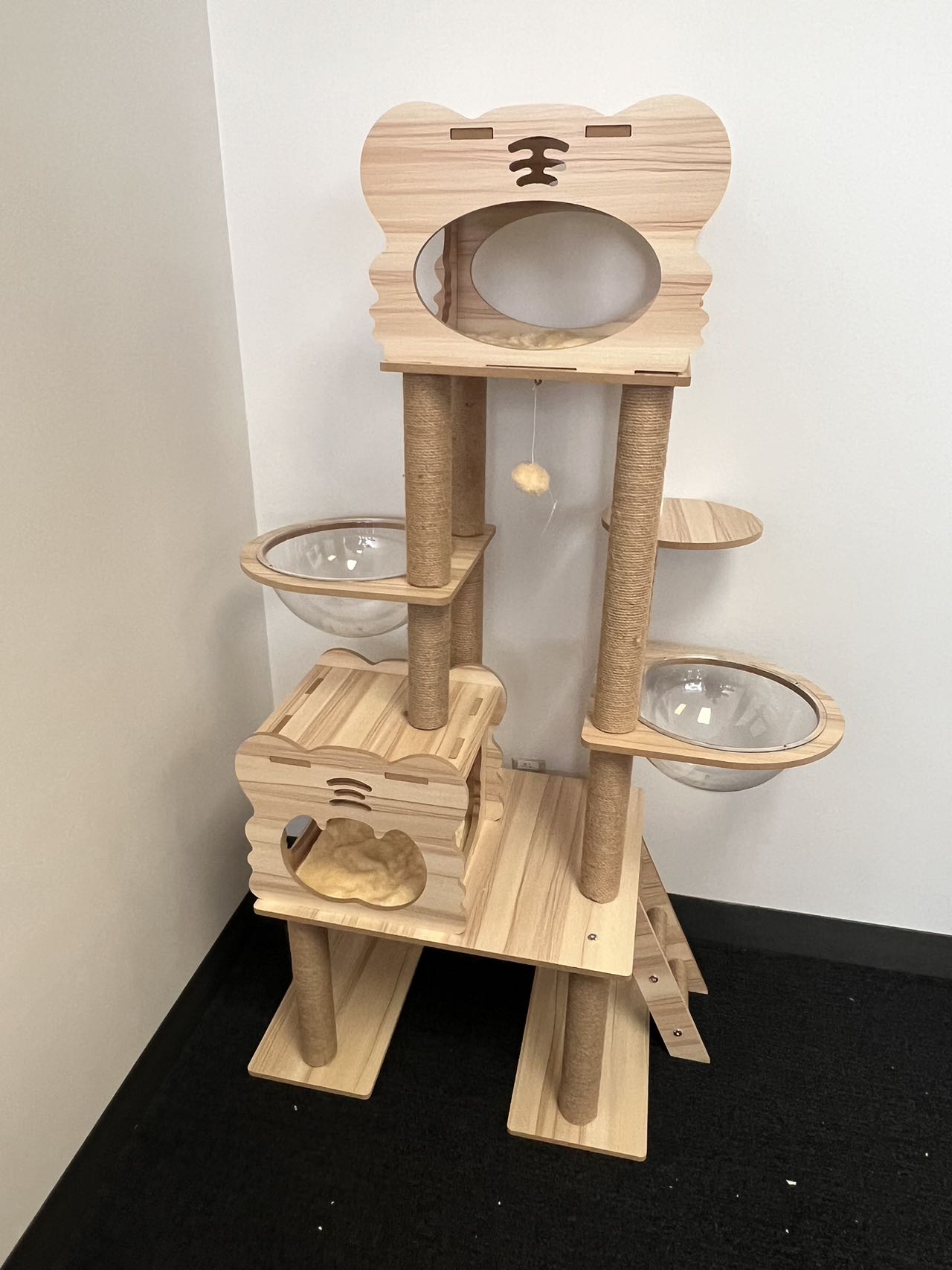MMW Cat Tree Cat Climbing Frame, Integrated Double Space Capsule, Double Cat Litter, Multi-Storey Cat Villa Cat Tree, Cat Tower