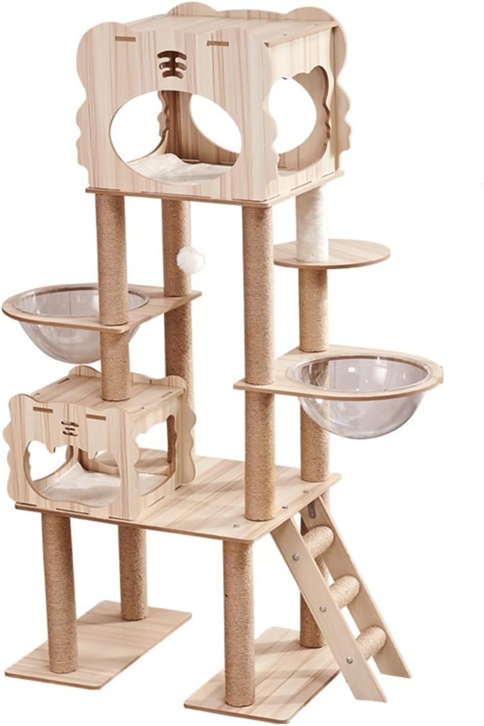 MMW Cat Tree Cat Climbing Frame, Integrated Double Space Capsule, Double Cat Litter, Multi-Storey Cat Villa Cat Tree, Cat Tower