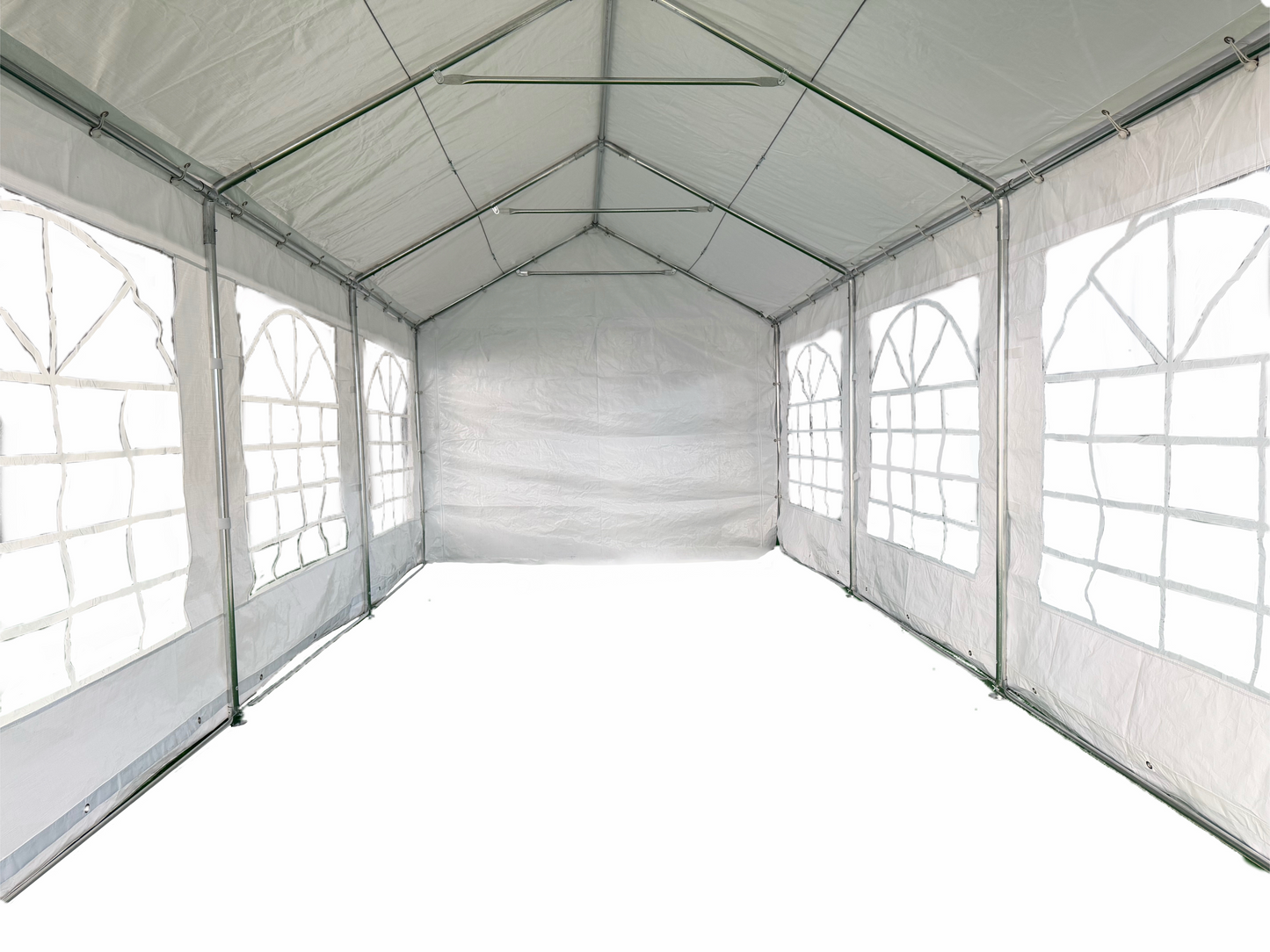 20' x 20' 重型派对帐篷、车棚车库顶篷、带可拆卸侧壁的露台凉亭 - 白色