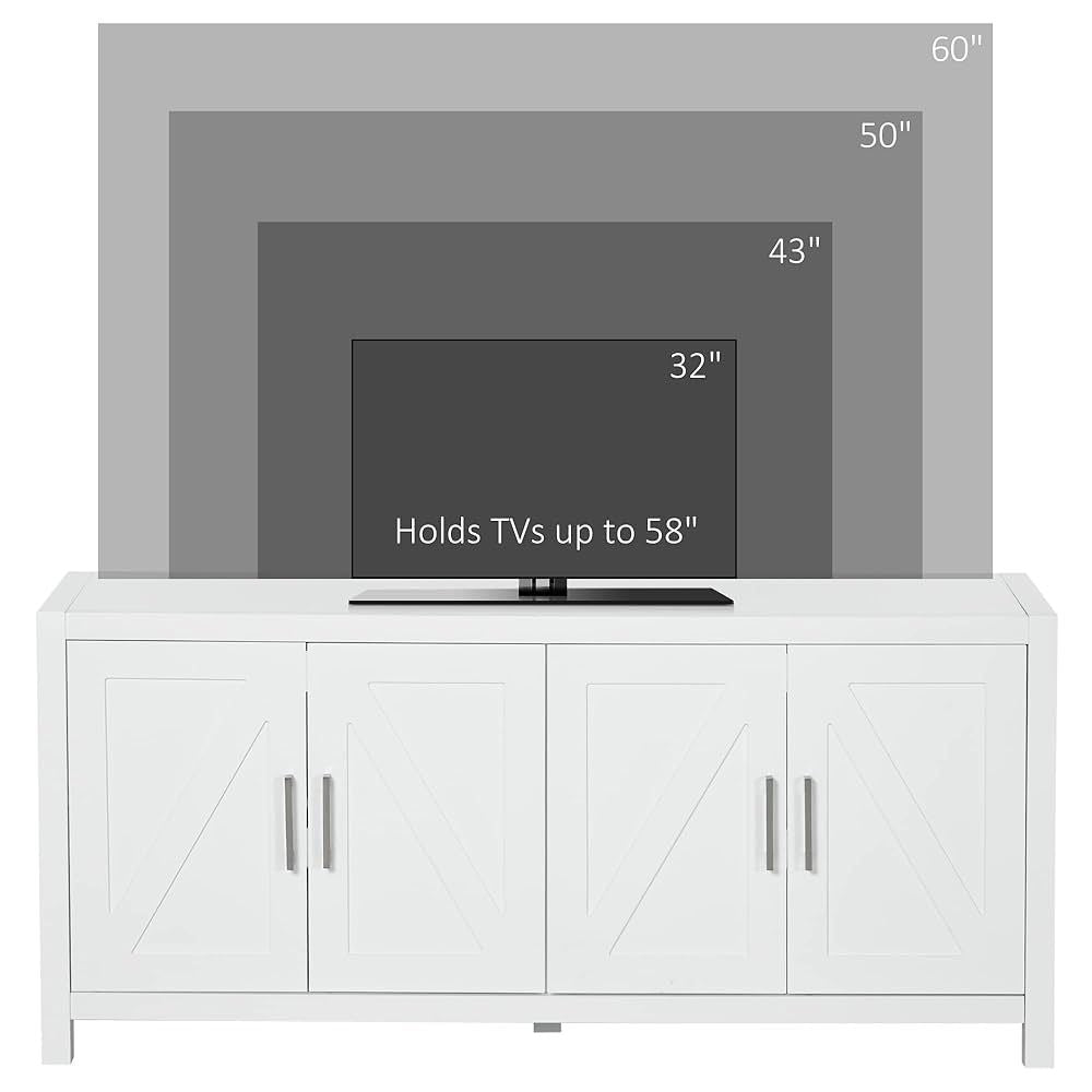 White Farmhouse TV Stand / Storage Cabinet