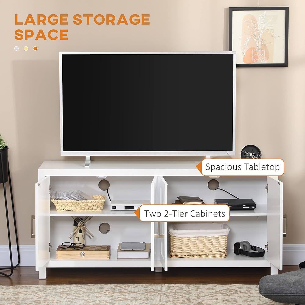 White Farmhouse TV Stand / Storage Cabinet