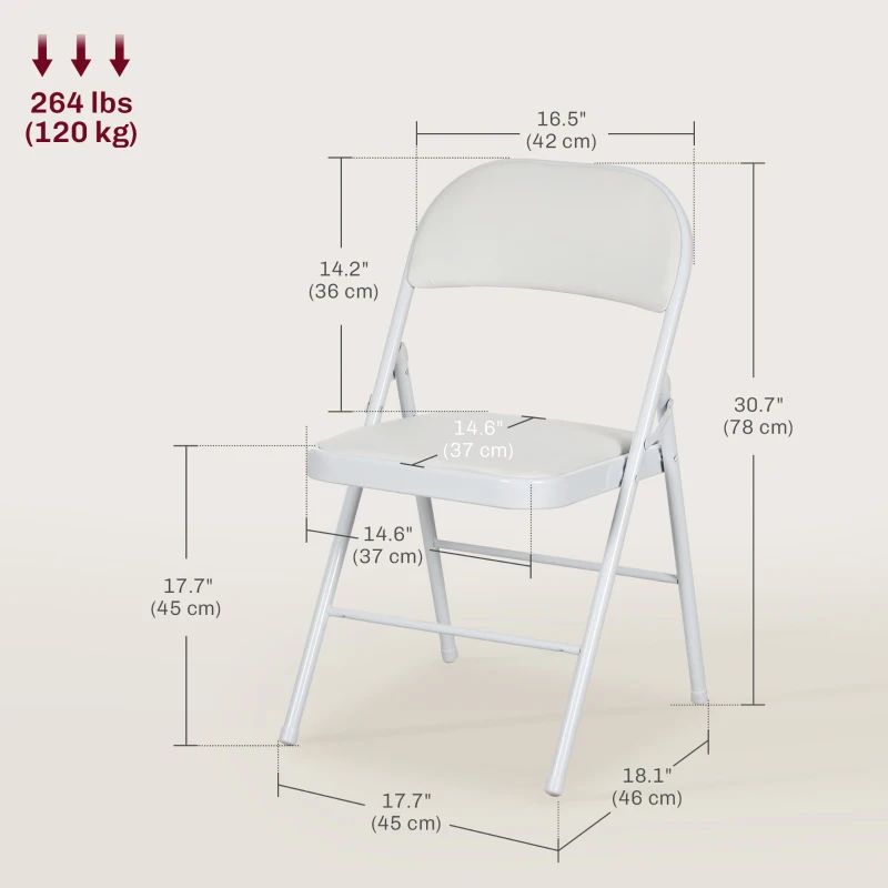 Padded Folding Chairs with Padded Seat