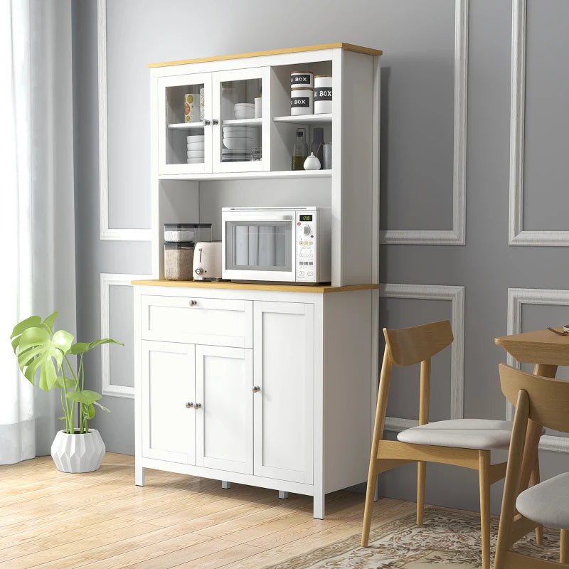 5-Door Kitchen Pantry Cabinet, Freestanding Storage Cabinet Cupboard with Adjustable Shelves, 71"