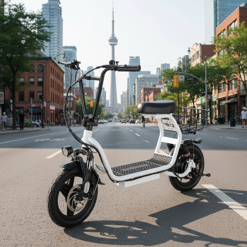 E-Scooter/ Electric Scooter with Seat & Basket, 750W, 48V 10.4Ah, 30KM Range Multi Market World Inc.