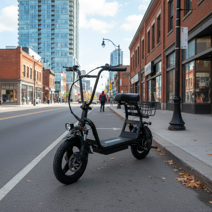 E-Scooter/ Electric Scooter with Seat & Basket, 750W, 48V 10.4Ah, 30KM Range Multi Market World Inc.
