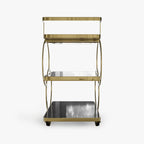 Luxury Gold Iron 3-Tier Bar Cart with Wheels & Handle Multi Market World Inc.