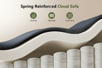 106” Cloud Sectional Couch - Modular Corduroy L-Shaped Sofa - Boneless Deep Seat Couch with Chaise - No Assembly Required - Dark Grey Multi Market World Inc.