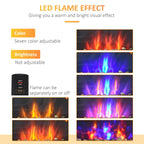 1500W Electric Fireplace Heater Wall Mounted With Remote Control LED Flame 7 Color Multi Market World Inc.