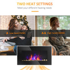 1500W Electric Fireplace Heater Wall Mounted With Remote Control LED Flame 7 Color Multi Market World Inc.