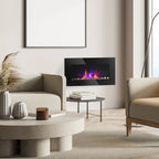 1500W Electric Fireplace Heater Wall Mounted With Remote Control LED Flame 7 Color Multi Market World Inc.
