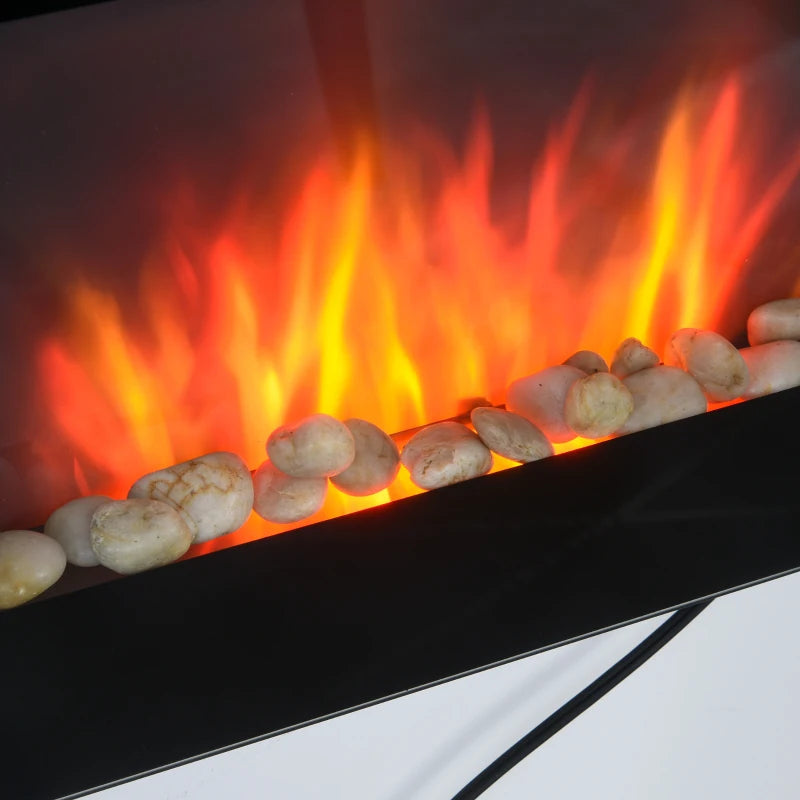 1500W Electric Fireplace Heater Wall Mounted With Remote Control LED Flame 7 Color Multi Market World Inc.