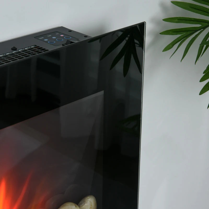 1500W Electric Fireplace Heater Wall Mounted With Remote Control LED Flame 7 Color Multi Market World Inc.