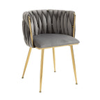 MMW Velvet Dining Chair with Gold Metal Legs - Upholstered Tufted Accent Chair for Dining Room, Living Room, and Bedroom Multi Market World Inc.