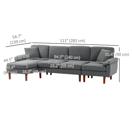 111" L-Shaped Sectional sofa,  6-7 seaters