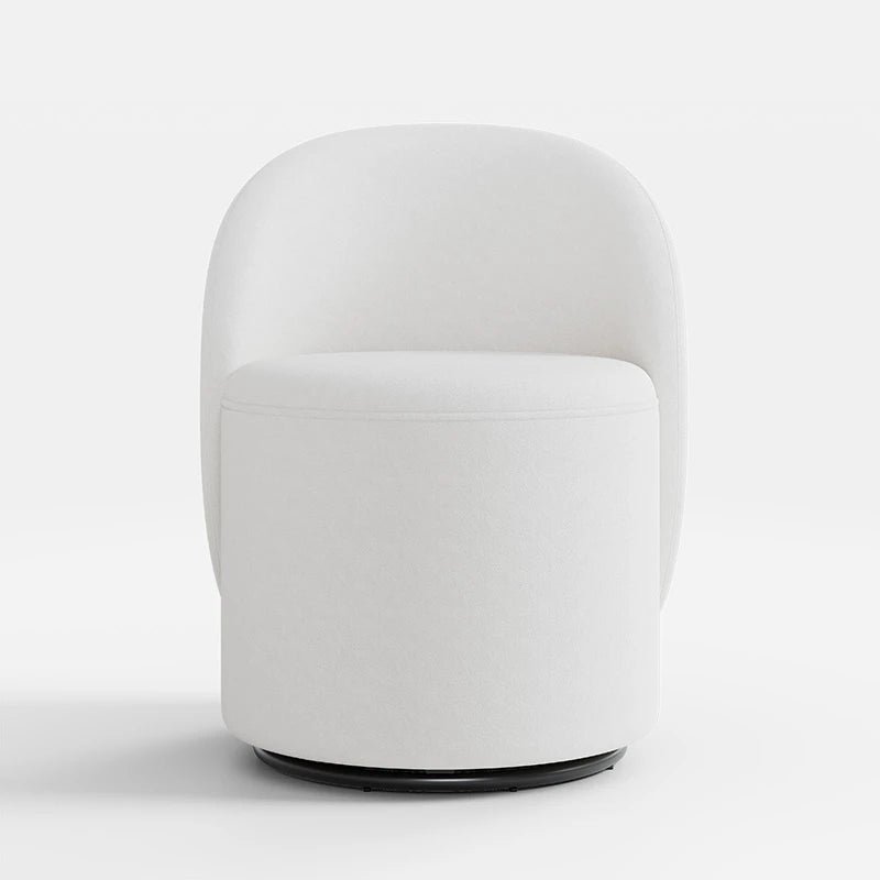 Contemporary Round Back Swivel Bouclé Vanity Chair Multi Market World Inc.