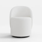 Contemporary Round Back Swivel Bouclé Vanity Chair Multi Market World Inc.