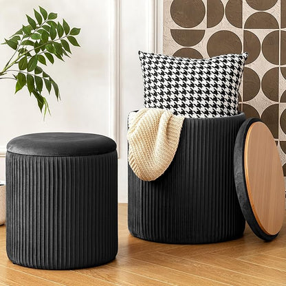 Velvet Ottoman with Storage, Vanity Chair