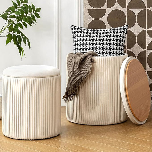 Velvet Ottoman with Storage, Vanity Chair