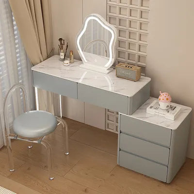 Vanity Dressing Desk, Bedroom Dressing Table with Lights in 3 Colors