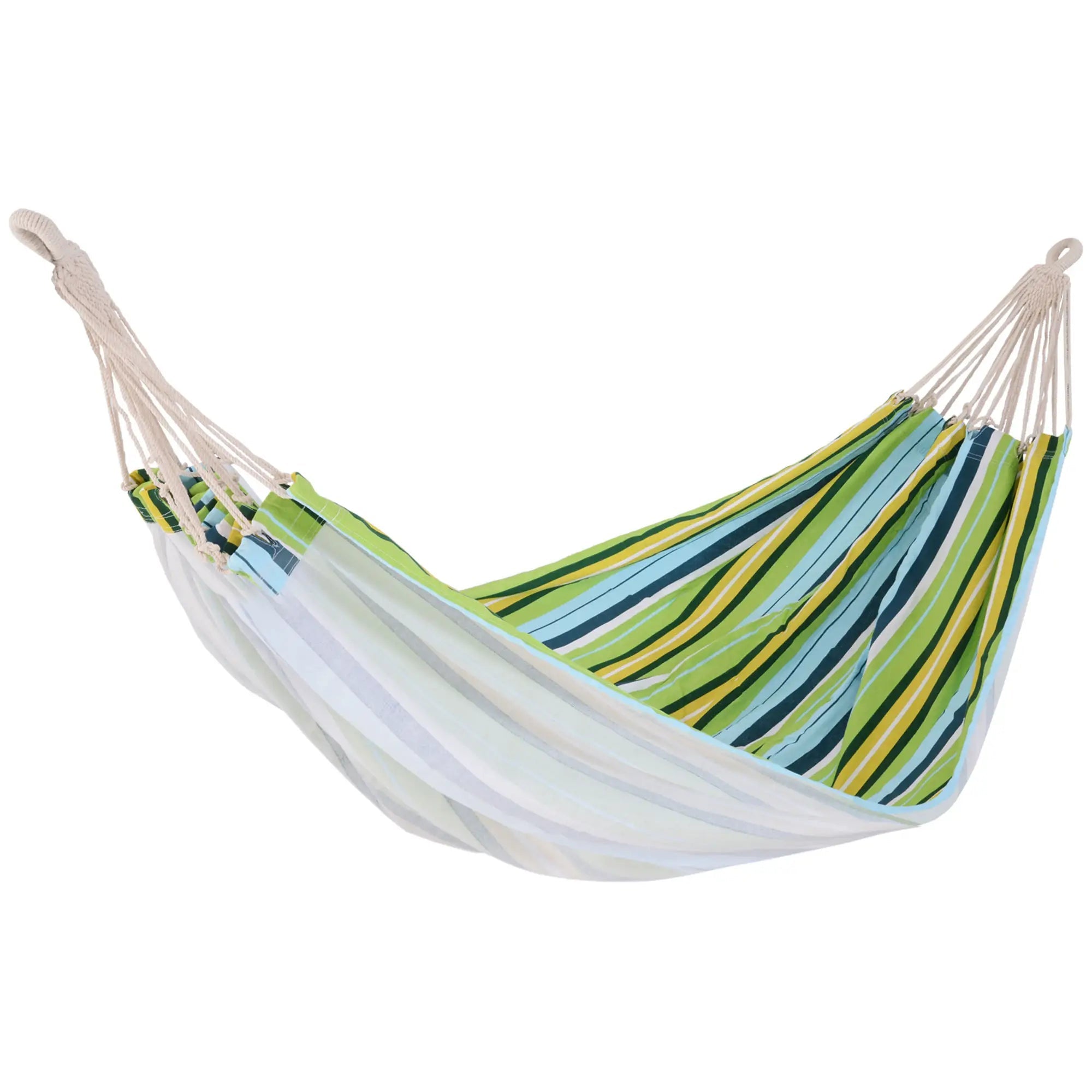Outsunny Double Hammock, 78"x59" Patio Outdoor Hammock, Bed Sun Bed Lounge Garden Camping Hiking Furniture, Green Multi Market World Inc.