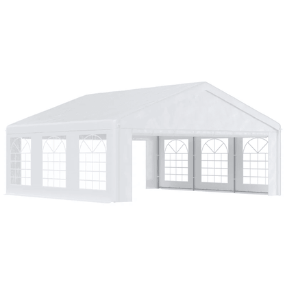 20' x 20' Heavy Duty Party Tent, Carport Garage Canopy, Patio Gazebo Canopy with Removable Sidewall, White