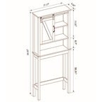 66.93" H Farmhouse White Over-The-Toilet Storage Cabinet with Sliding Barn Door Multi Market World Inc.