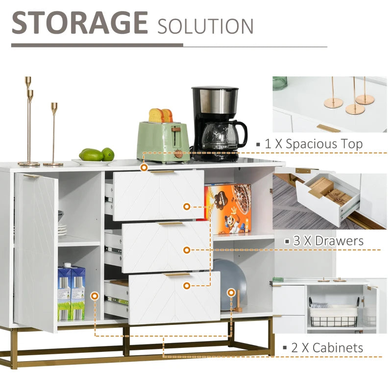 3-Drawer Sideboard, Contemporary Buffet Cabinet Multi Market World Inc.