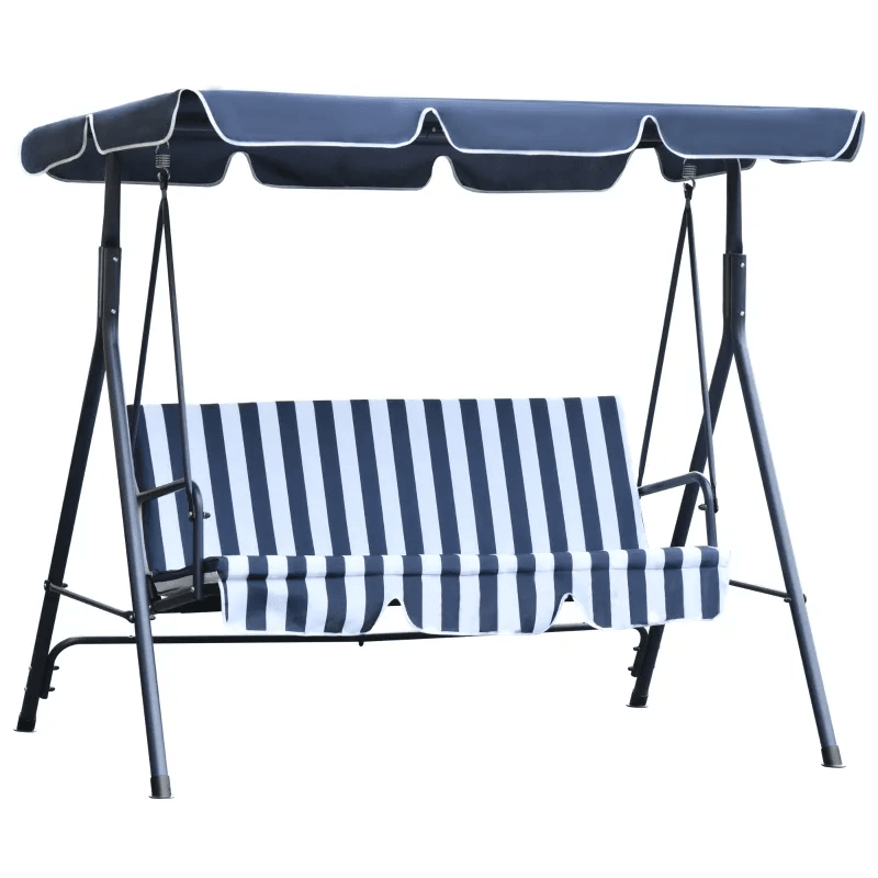 3-Seat Patio Swing Chair, Outdoor Porch Swing Glider with Adjustable Canopy, Removable Cushion, and Weather Resistant Steel Frame, for Garden, Poolside
