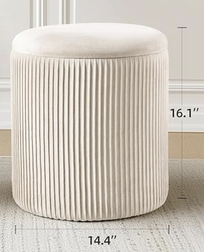 Velvet Ottoman with Storage, Vanity Chair