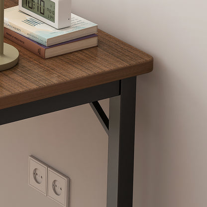 Simple Style Computer Desk Workstation, Stable Home Office Desk Wood Study PC Table with Metal Legs,Sturdy Writing Desk for Work from Home