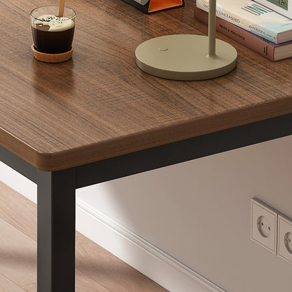Simple Style Computer Desk Workstation, Stable Home Office Desk Wood Study PC Table with Metal Legs,Sturdy Writing Desk for Work from Home