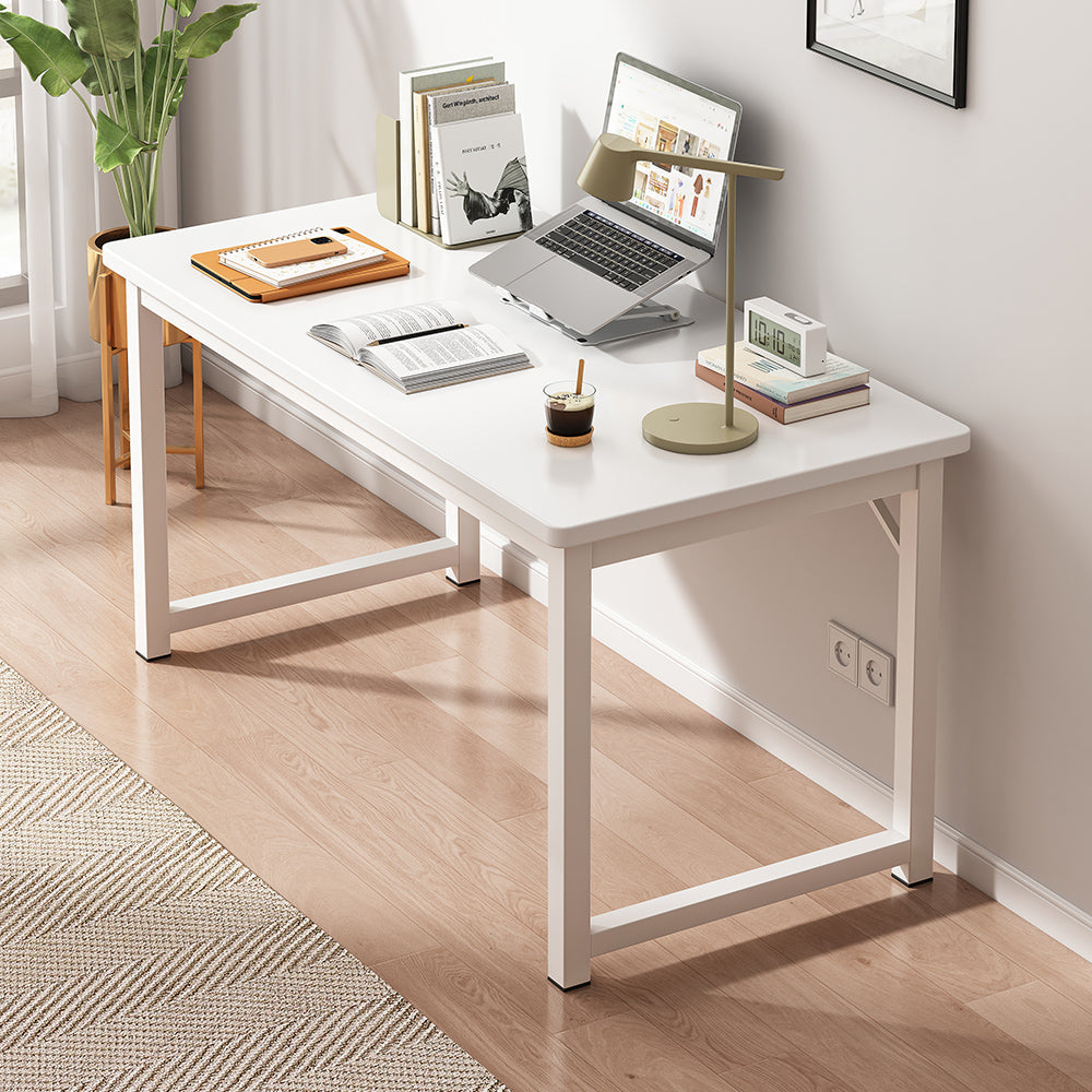 Simple Style Computer Desk Workstation, Stable Home Office Desk Wood Study PC Table with Metal Legs,Sturdy Writing Desk for Work from Home Multi Market World Inc.