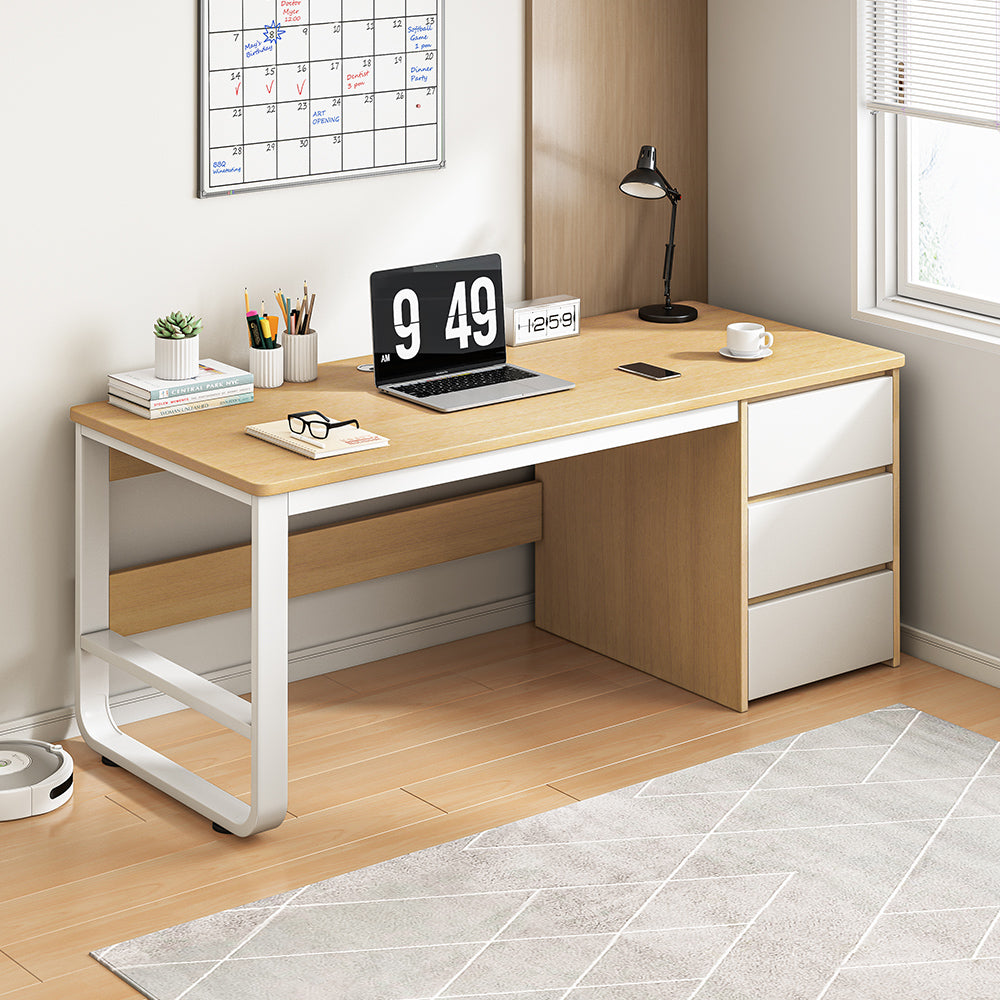 Computer Desk with Grommet Hole and 3 Drawers, Home Office PC/Laptop Gaming Table, Study Workstation, Assembly Required, 1 pcs Multi Market World Inc.