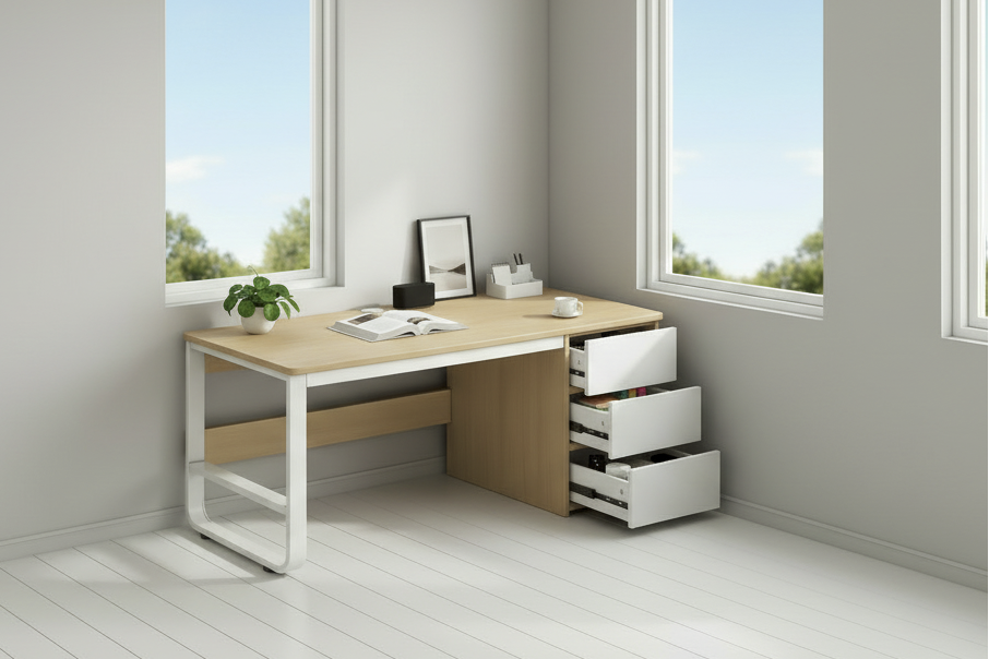 Computer Desk with Grommet Hole and 3 Drawers, Home Office PC/Laptop Gaming Table, Study Workstation, Assembly Required, 1 pcs Multi Market World Inc.