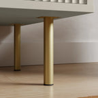 Fluted 3-Drawer Dresser with Gold Hardware & Natural Wood Top Multi Market World Inc.
