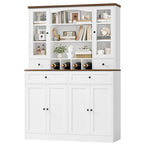 70.9'' Kitchen Pantry Cabinet, Freestanding Cupboard with Removable Wine Rack and Shelves, for Living Dining Room, White Multi Market World Inc.