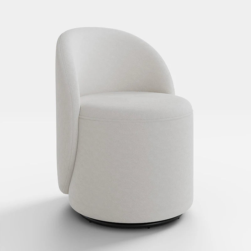Contemporary Round Back Swivel Bouclé Vanity Chair Multi Market World Inc.