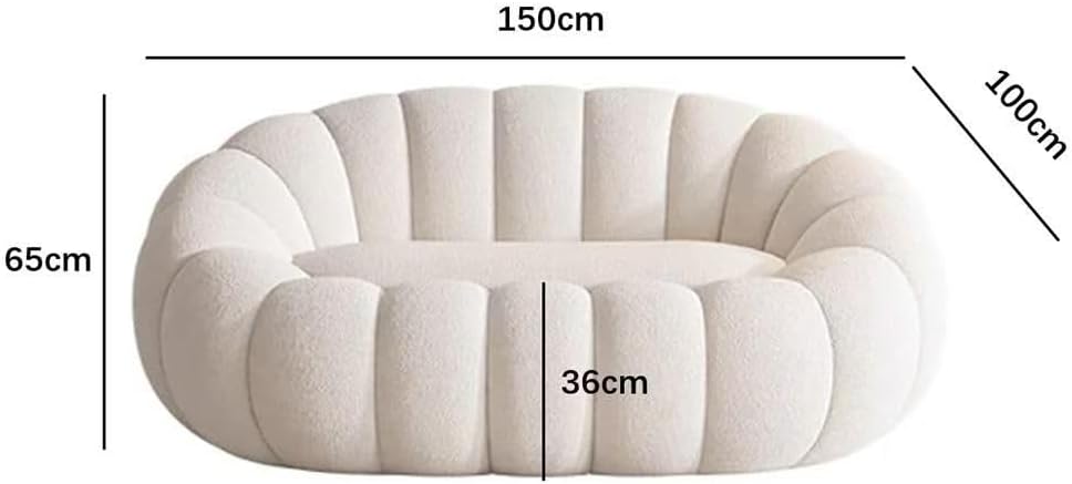 Pumpkin Sofa Chair For Two People, Heavy Duty Frame Wool Chair, Cloud Loveseat, No Assemble Needed Multi Market World Inc.