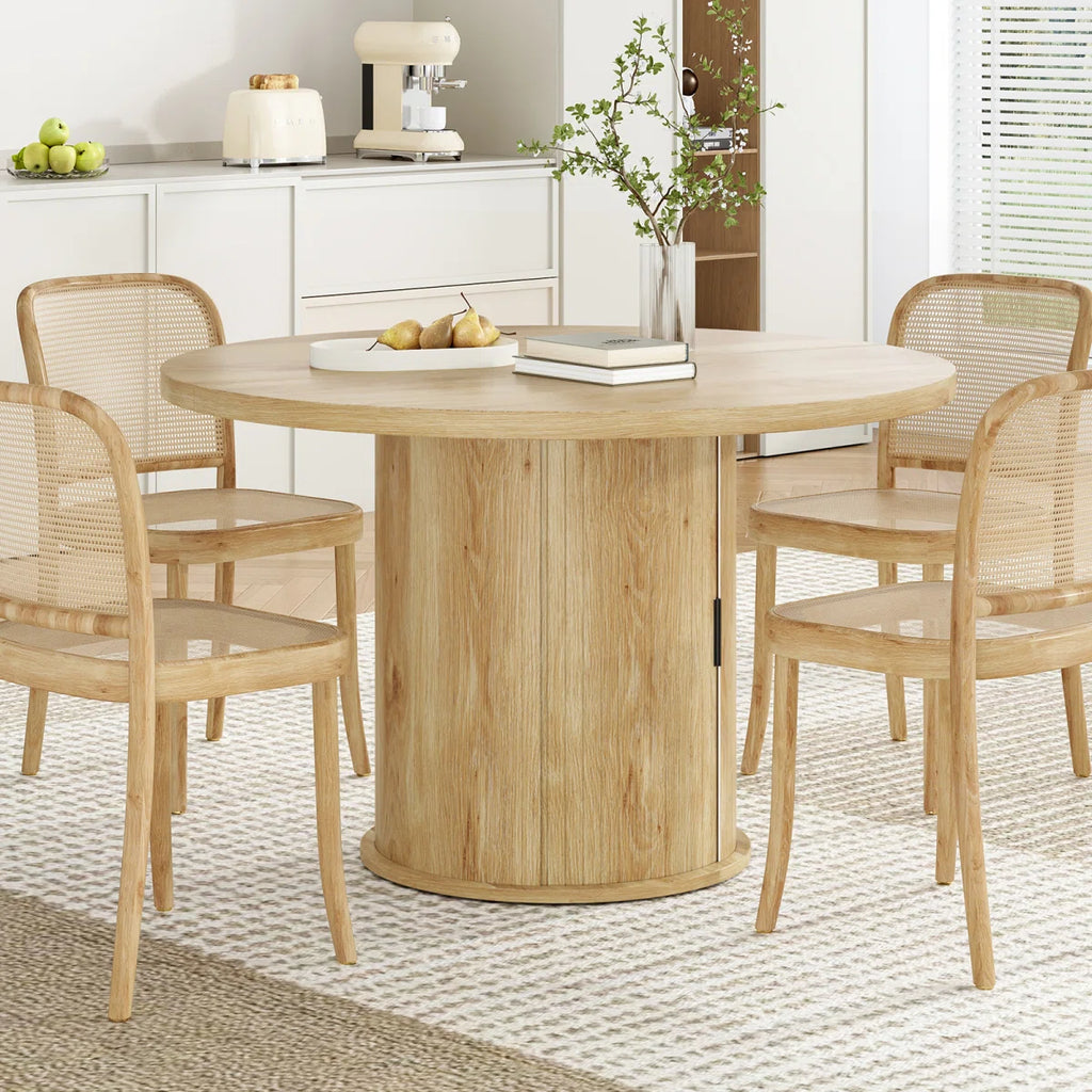 43" Round Dining Table with Pedestal Storage Base Multi Market World Inc.