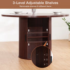 43" Round Dining Table with Pedestal Storage Base Multi Market World Inc.