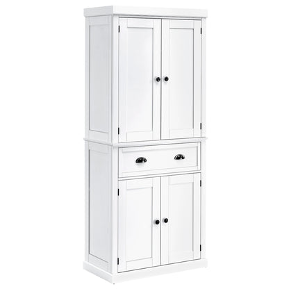 Long Standing Kitchen Cabinet w/ 2 Drawers MDF Board White