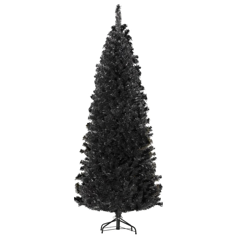 6FT Pencil Christmas Tree, Artificial Christmas Tree with Automatic Open for Home Party, Black