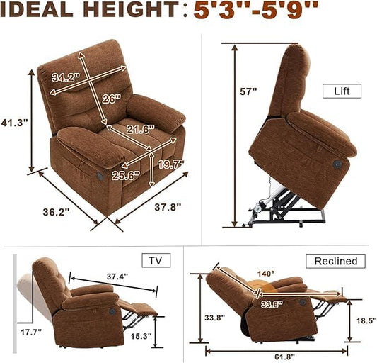 Seniors Electric Power Lift Recliner Chair - Extra wide