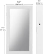Wall Mount Mirror, Lockable Jewelry Cabinet, 3.9''D x 14.6''W x 26.4''H Multi Market World Inc.