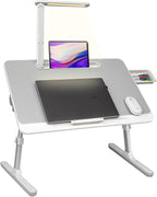 Adjustable Laptop Bed Desk with LED Light & Storage Drawer, Portable Lap Table Stand Multi Market World Inc.