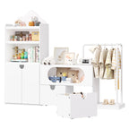 White Kids Bookcases /Cabinets With 2 Drawers, Castle Roof, 55.9'' H X 69.1'' W Multi Market World Inc.